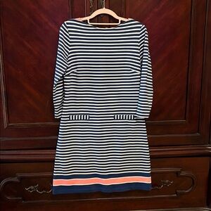 Lilly Pulitzer Navy and White Dress with Pink Detail